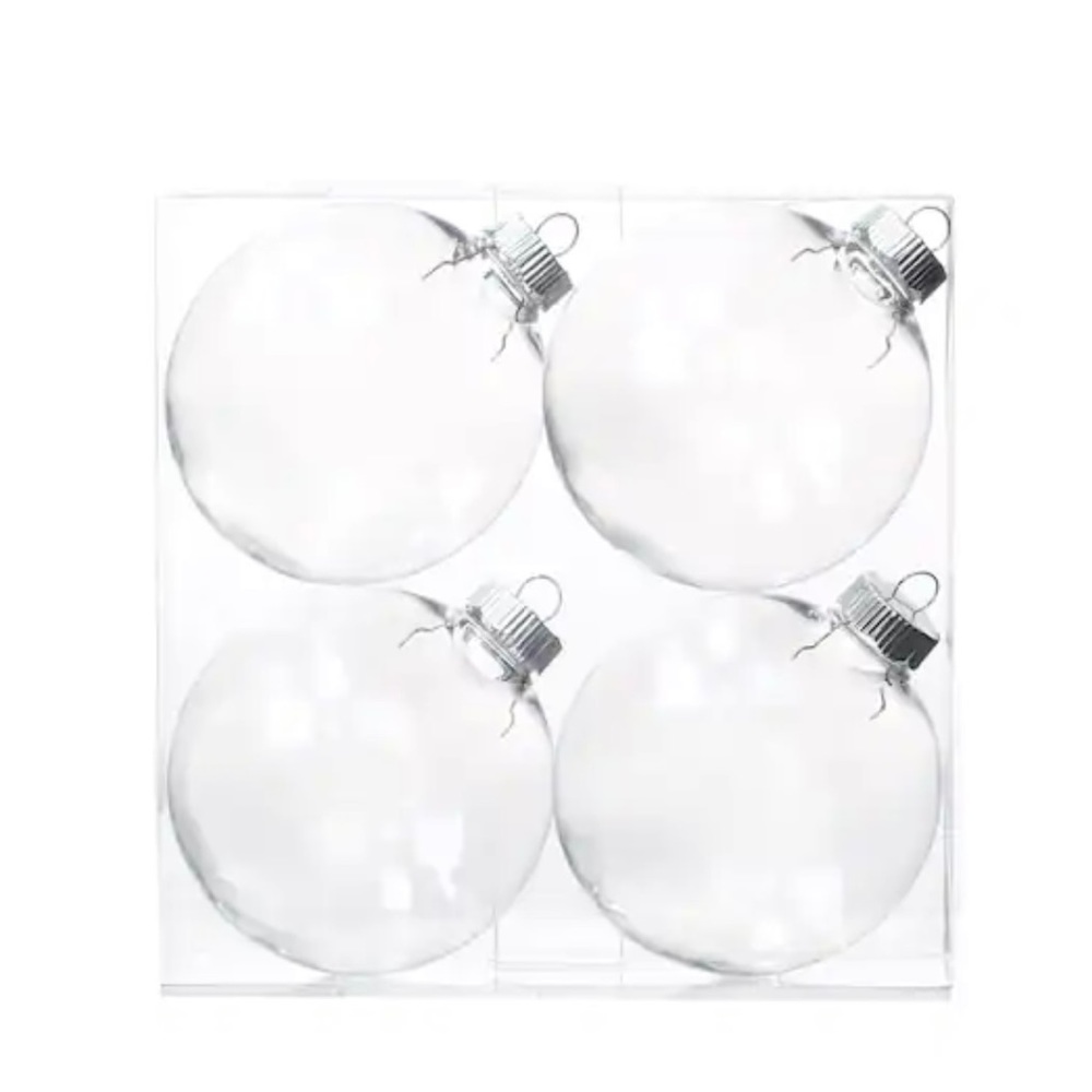 Clear plastic disco ornaments (fillable)
